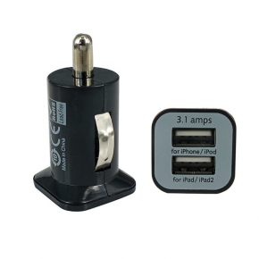 Автомобильный адаптер USB iVON Max-06 3.1 A, черный
